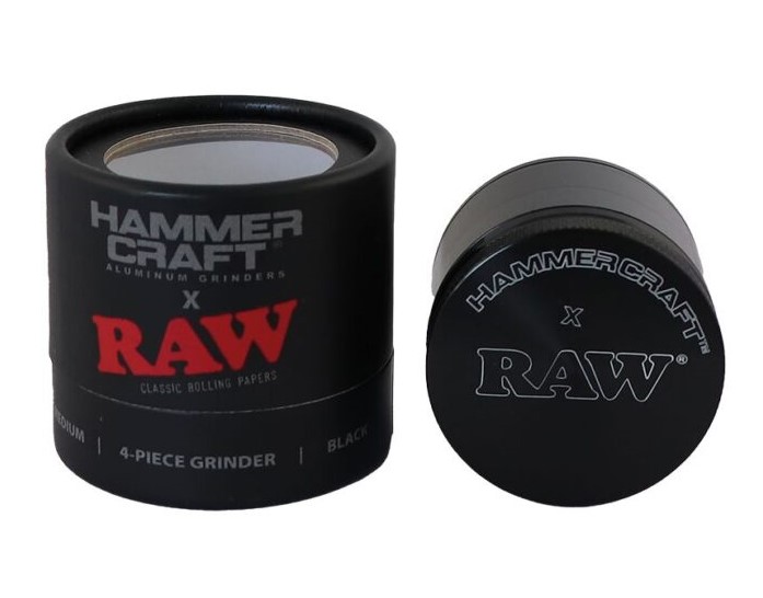 RAW Hammer Craft Medium Aluminium Grinder Black 4 Parts4